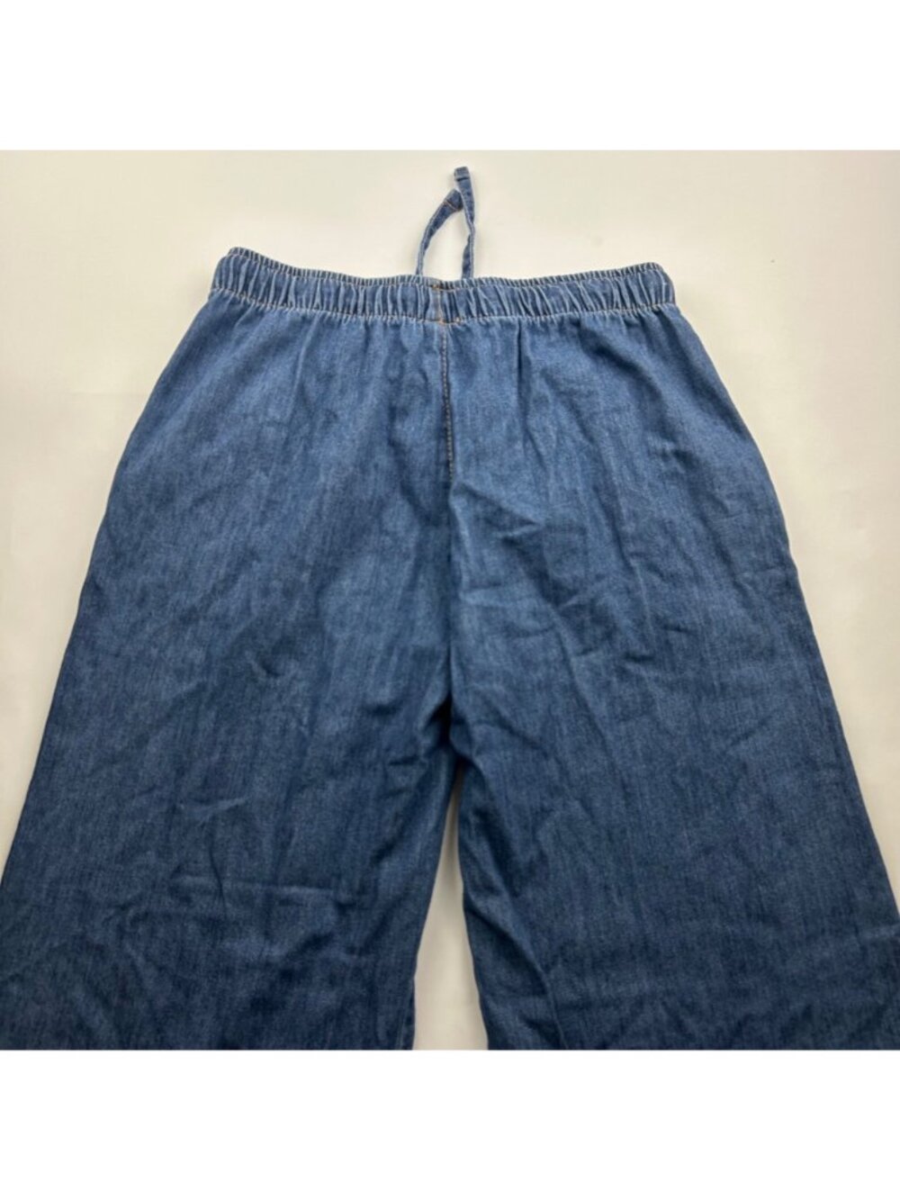 Stradivarius Dark Wash Denim Wide Leg Pull On Pants M - Picture 7 of 7